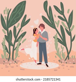 happy couple outdoor, vector design