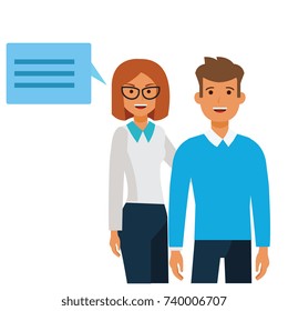 happy couple portrait, smiling man and woman cartoon flat vector illustration concept on isolated white background