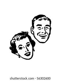 Happy Couple - Retro Clip Art