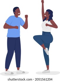 Happy couple semi flat color vector character. Standing figures. Full body people on white. Family members isolated modern cartoon style illustration for graphic design and animation