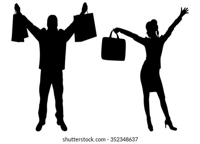  happy couple with shopping bags