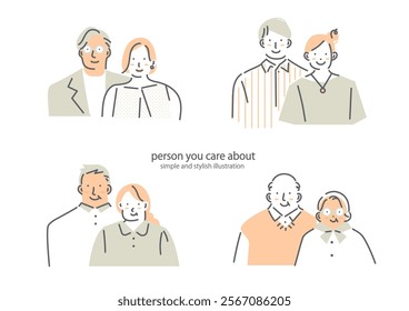 happy couple, simple and friendly illustration