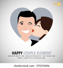 Happy Couple - Valentine's Day - 14th February Holiday Design Elements