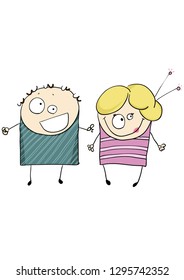 happy couple vector