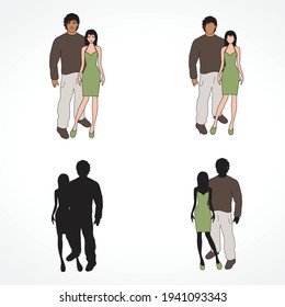 happy couple, vector graphic design element