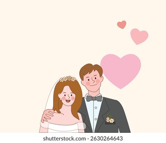 Happy Couple in wedding ceremony