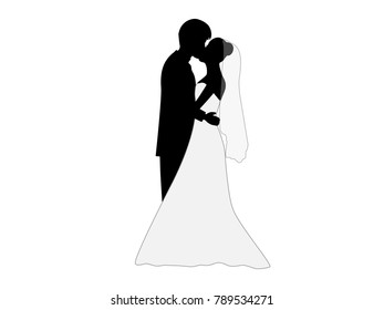 A happy couple who gave a wedding.
