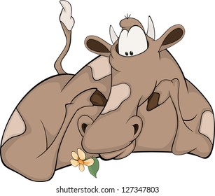 Happy cow. Cartoon
