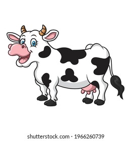 Happy Cow Cartoon Drawing Illustration
