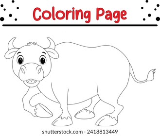 happy cow coloring book for kids. Wild animal coloring pages for children