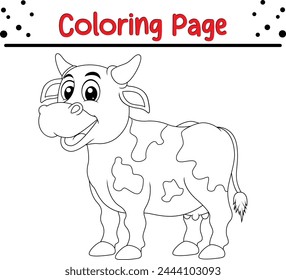happy cow coloring page for kids