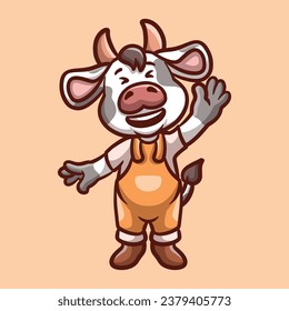 Happy cow Creative Cartoon Illustration