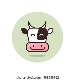 Happy Cow Head Icon