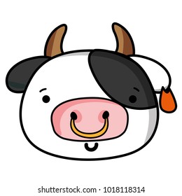 happy cow head wild animal