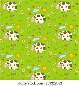 happy cow pattern design