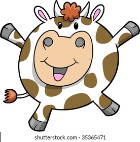 Ilustración del vector de vaca feliz