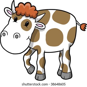 Happy Cow Vector Illustration
