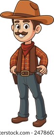 Happy cowboy character vector illustration