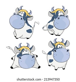 Happy cows.Clip-Art. Cartoon 