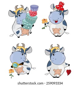 Happy cows.Clip-Art. Cartoon