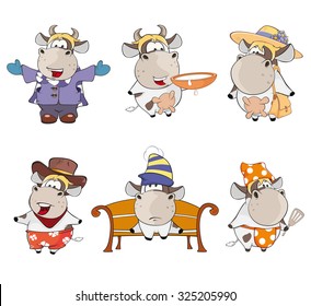 Happy cows.Clip-Art. Cartoon