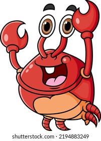The happy crab is so excited and only has one tooth of illustration