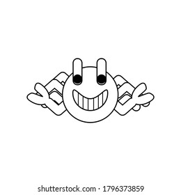 Happy crab icon. marine life