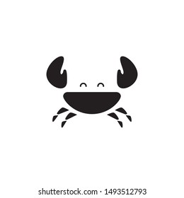 happy crab icon vector logo template. eps10