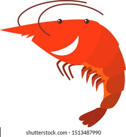 Happy crab, illustration, vector on white background.