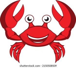 Happy crab smiling with claws
