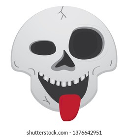 Happy and crazy head skull cartoon. Vector illustration design