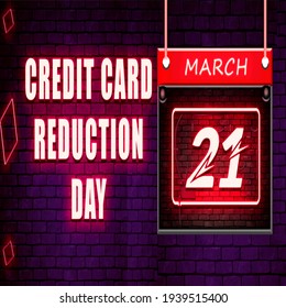 Happy Credit Card Reduction Day, Calendar icon, vector illustration, on Bricks background