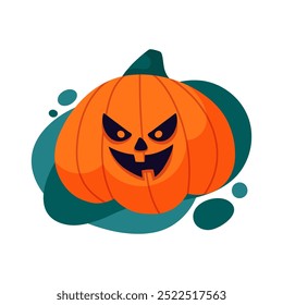 Happy creepy and spooky pumpkin character for Halloween party. 