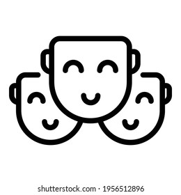 Happy crew icon. Outline Happy crew vector icon for web design isolated on white background