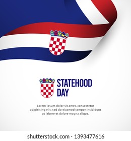 HAPPY CROATIA STATEHOOD DAY CELEBRATION VECTOR TEMPLATE. DESIGN FOR POSTER, BANNER, GREETING CARDS OR PRINT.