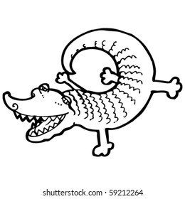 happy crocodile drawing