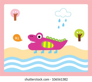 happy crocodile holiday
