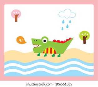 happy crocodile holiday