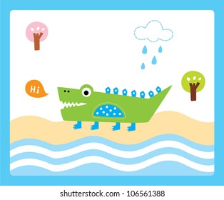 happy crocodile holiday