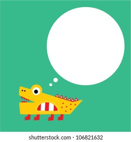 happy crocodile thinking