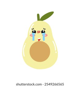 happy, cry, kiss expression face avocado element