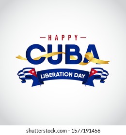 Happy Cuba Liberation day vector template. Design for digital banner or print.