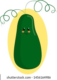 Happy cucmber, illustration, vector on white background