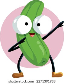 
Happy Cucumber Cartoon Character Dabbing and Dancing. Cheerful veggie character moving and celebrating with a cute dance
