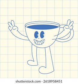 A Happy Cup of Coffee Character Celebrating International Coffee Day