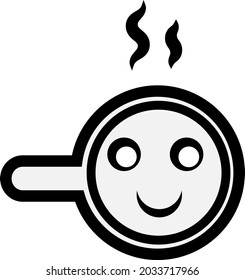 Happy cup of coffee, illustration, vector, on a white background.