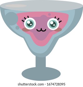 Happy cup, illustration, vector on white background.