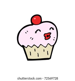 desenho animado do cupcake feliz