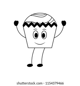 happy cupcake kawaii sweet mascot design image