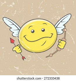 Happy Cupid Smiley - Retro Graphic Background